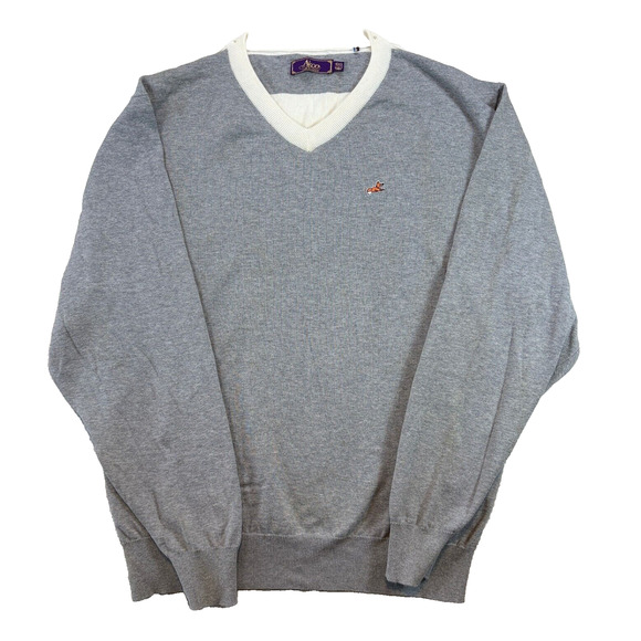 Vtg Y2K Akoo Men Sweater Size 3XL Grey Fox Logo Check measurements below - Picture 1 of 2